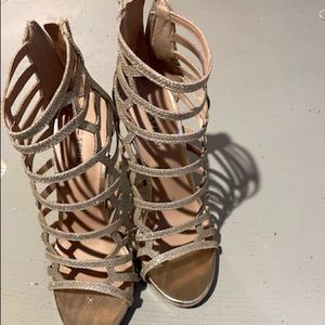 Silver sparkly high heels